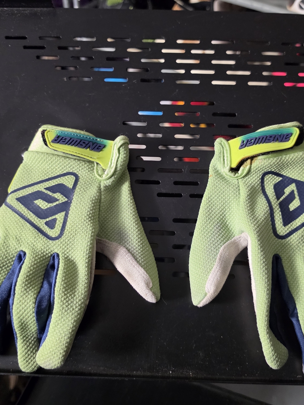 🔥 Answer Men’s Size S Lime Green Cycling MX Motocross Gloves Secure Wrist Strap